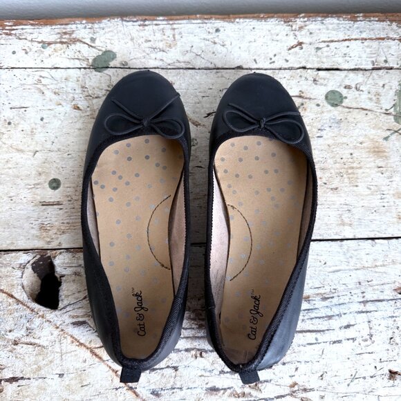 Cat and Jack Girls Flat Black Slip On Shoe Size 13 Unisex - Picture 8 of 8